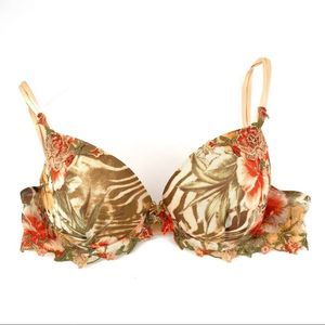 Lise Charmel floral lace push up bra padded size 34b